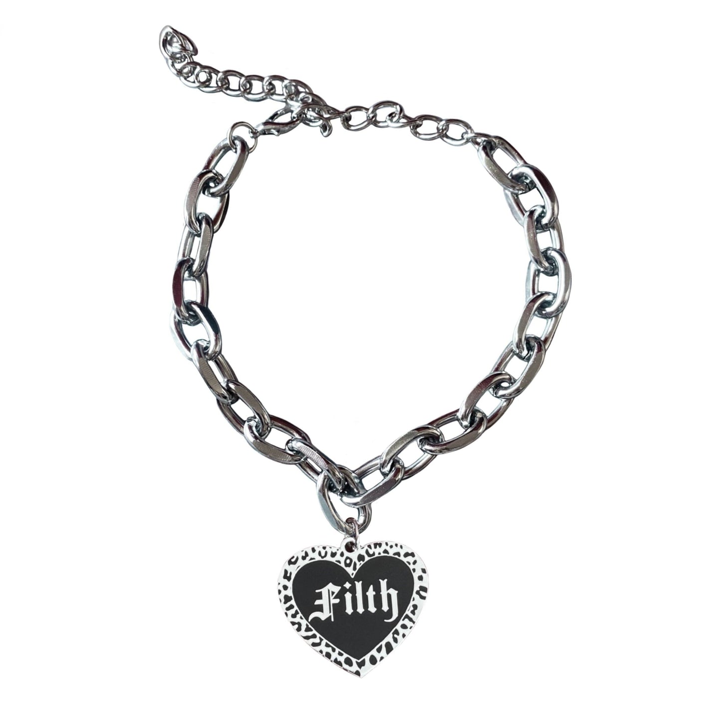 Goth Filth Heart Chain Choker