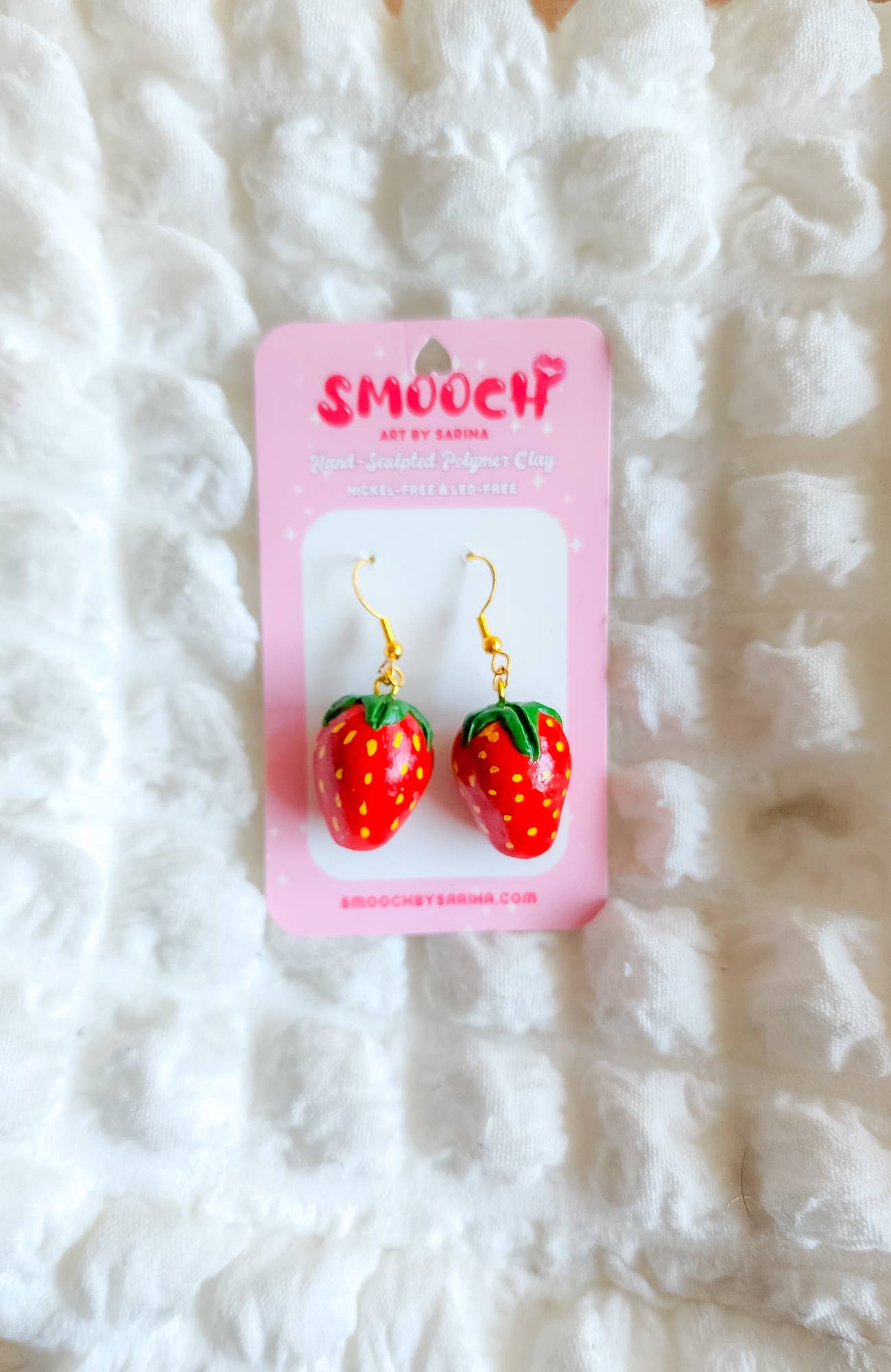 Strawberry with Flowers Earrings