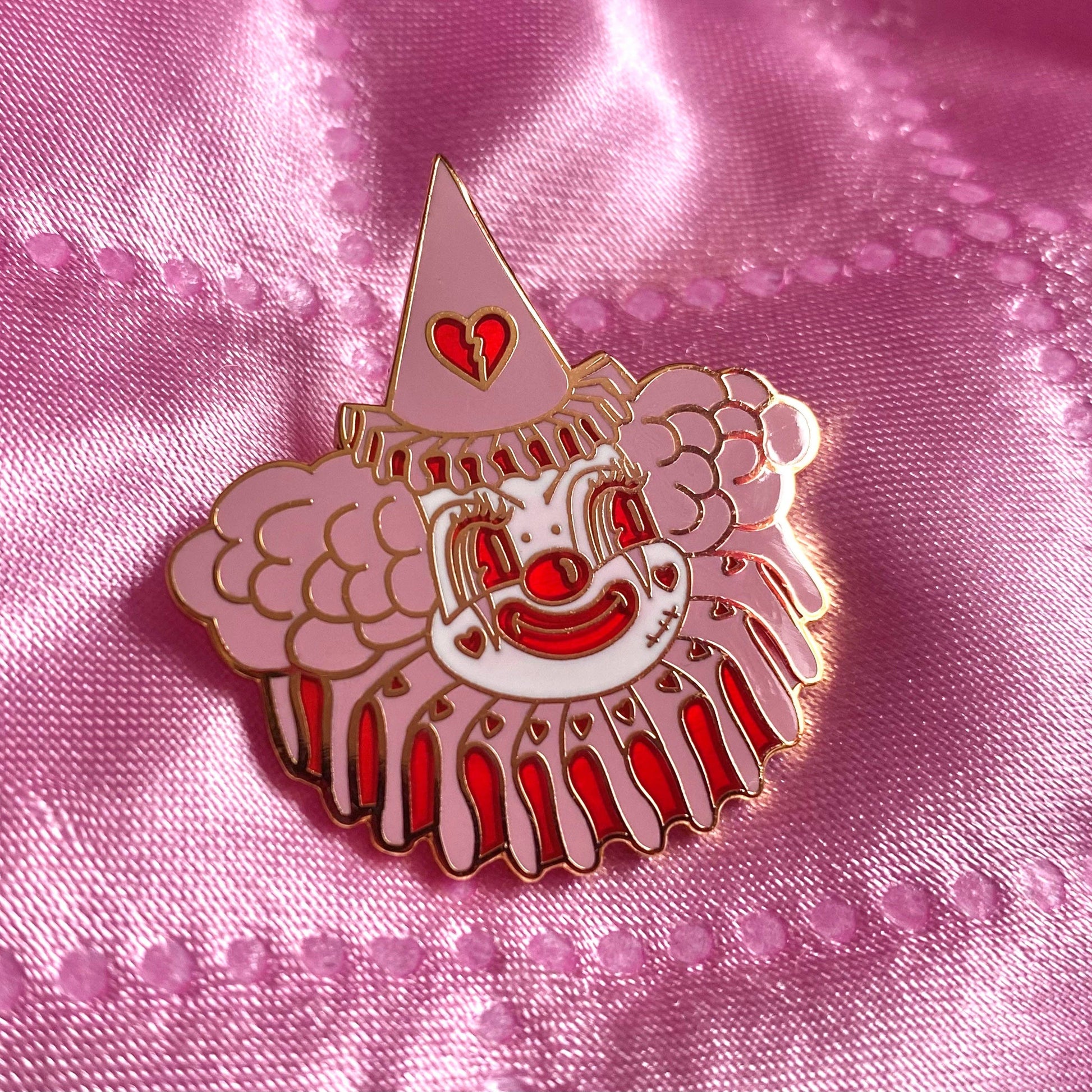 Poopywise the Clown Pink Enamel Pin by Creepy Gals