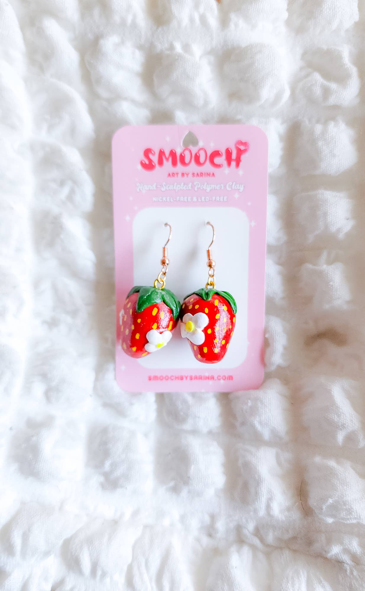 Strawberry with Flowers Earrings