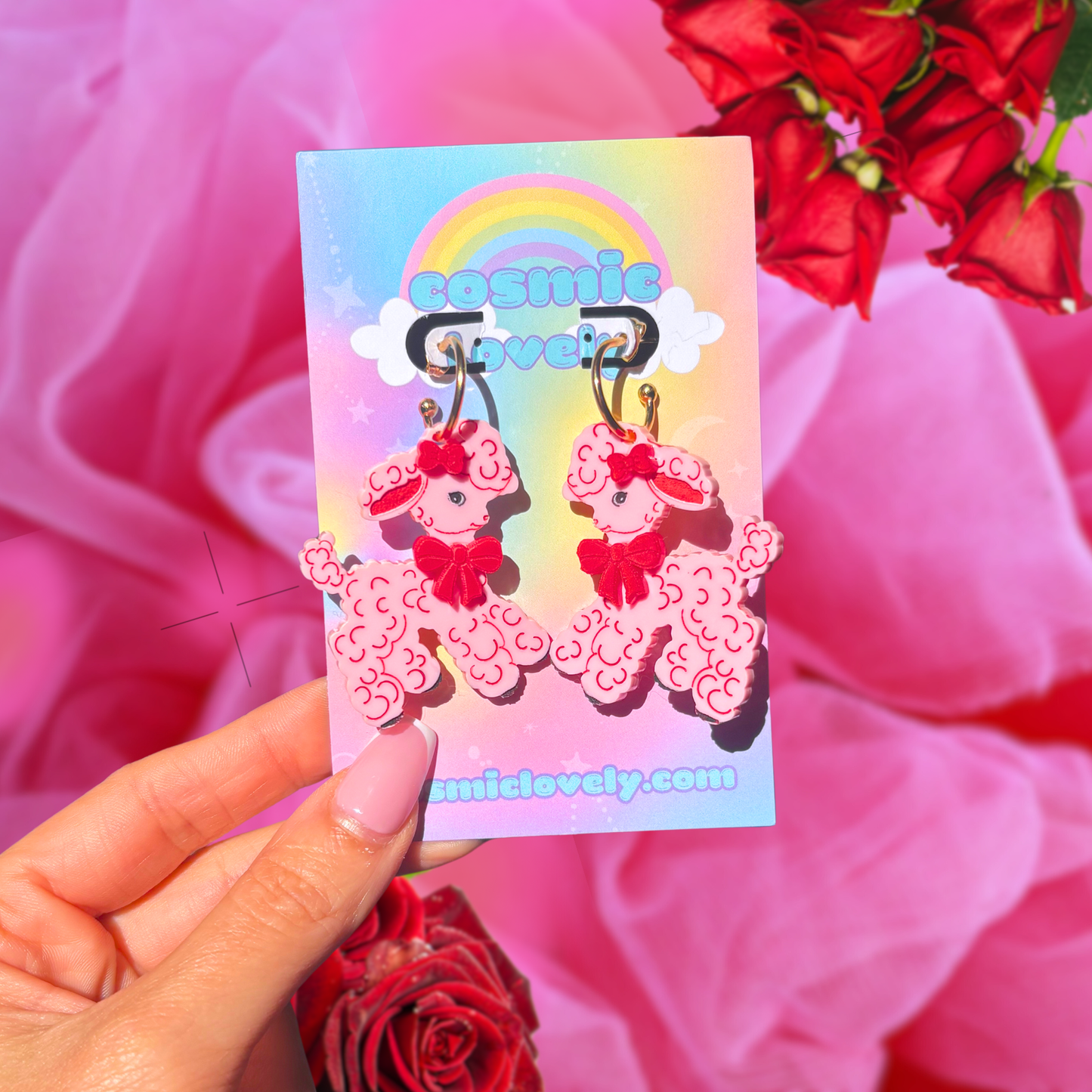 Kitschy Pink Lamby Earrings