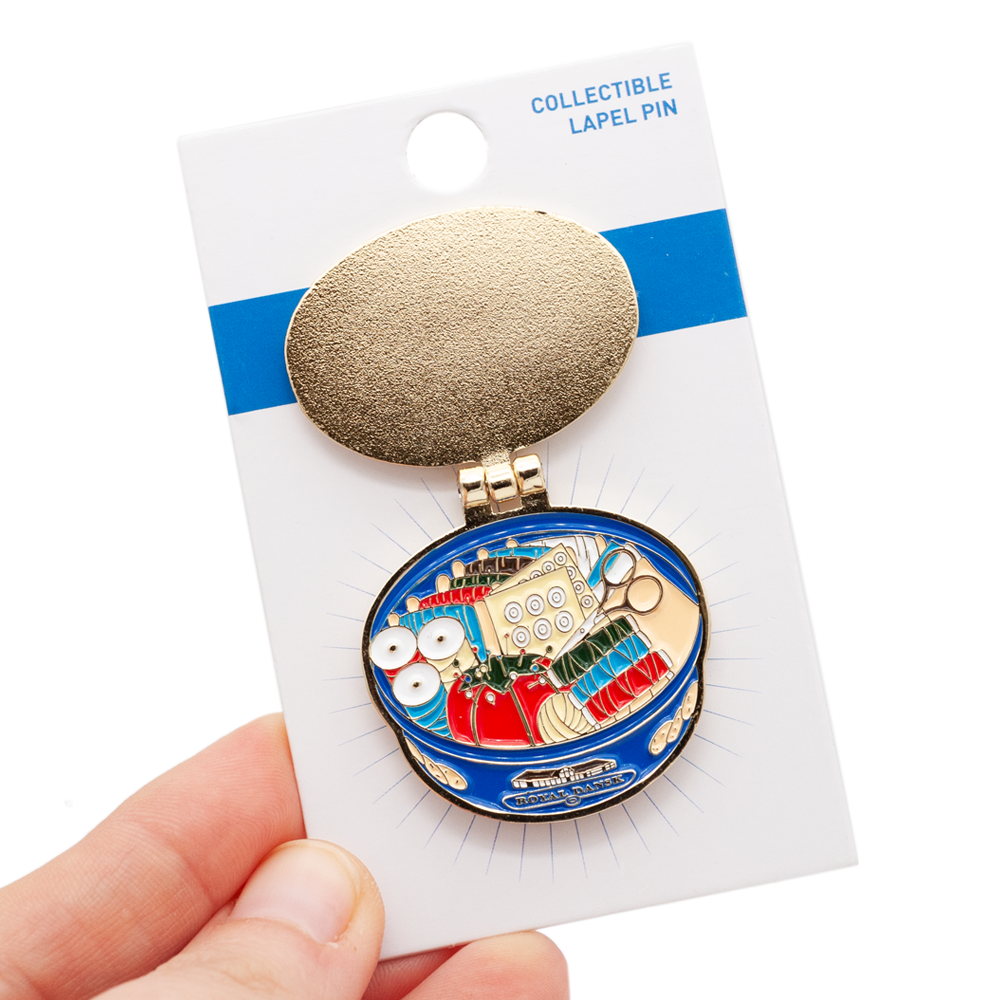 Grandma's Sewing Kit Hinge Enamel Pin (Small)