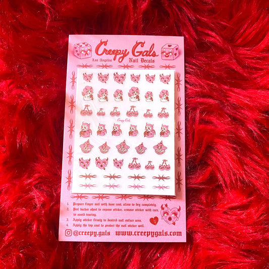 Creepy Gals Lovecore Nail Decal Stickers