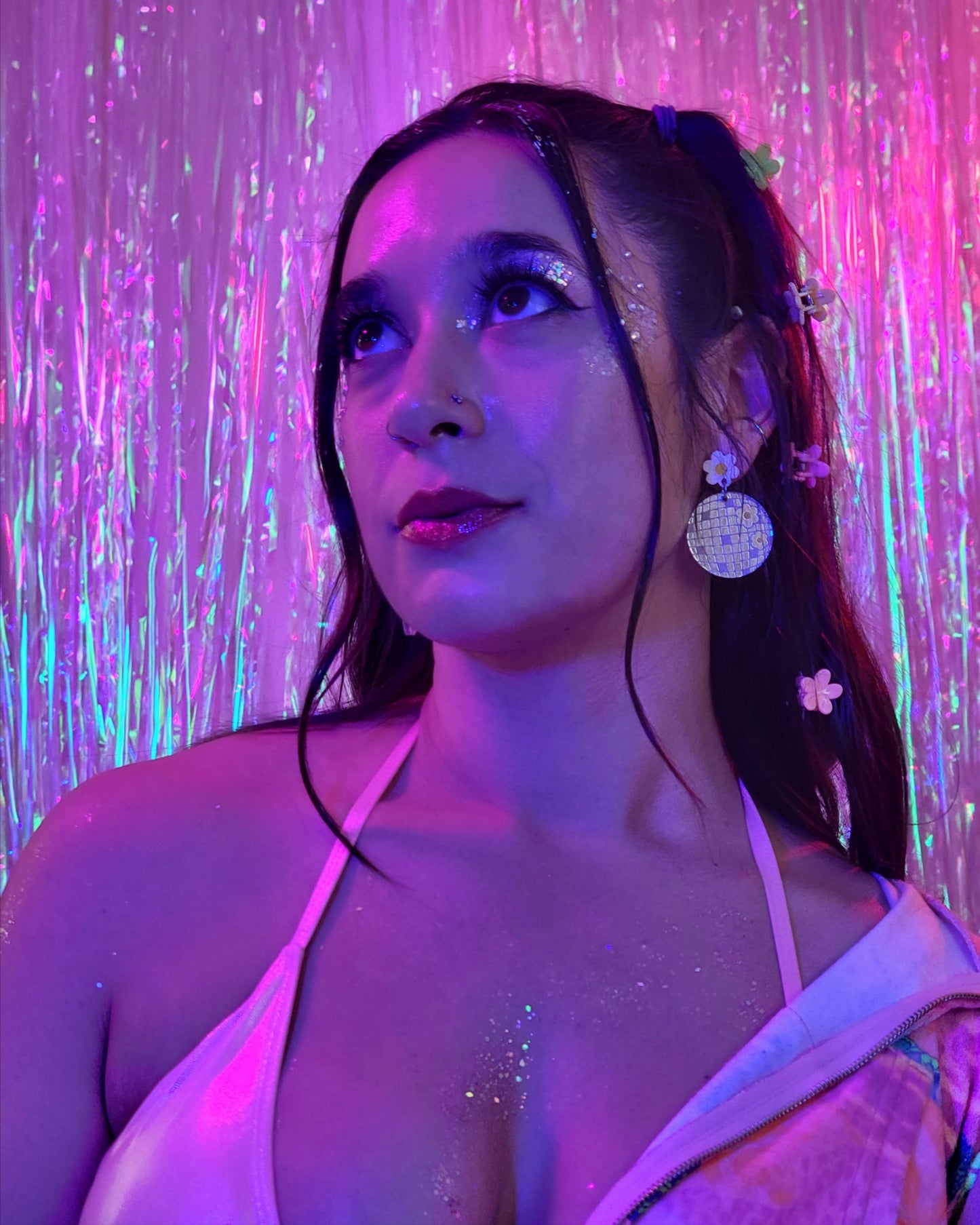 Flower Disco Ball Earrings