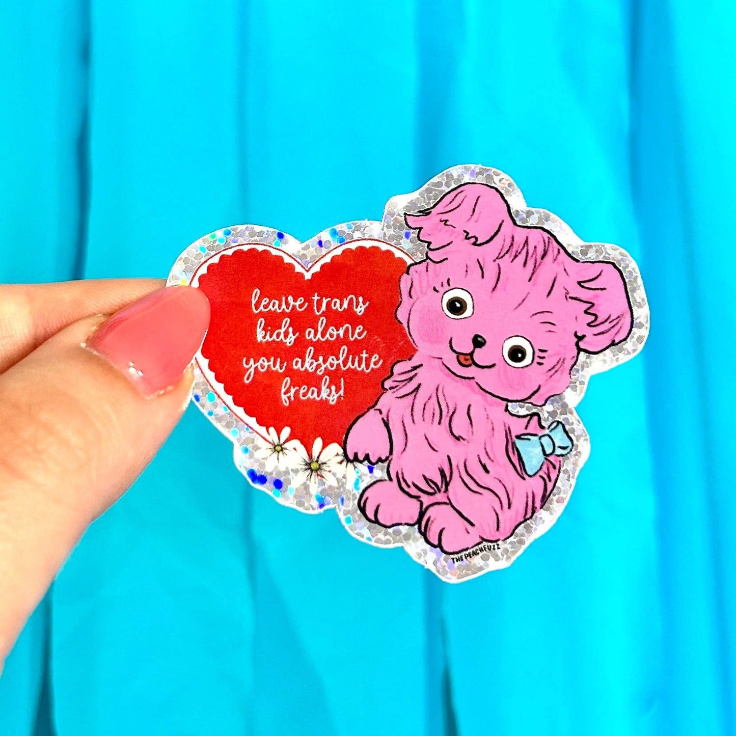 Leave Trans Kids Alone Sticker by The Peach Fuzz Co.