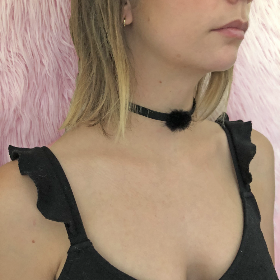 Black Pom Pom Choker