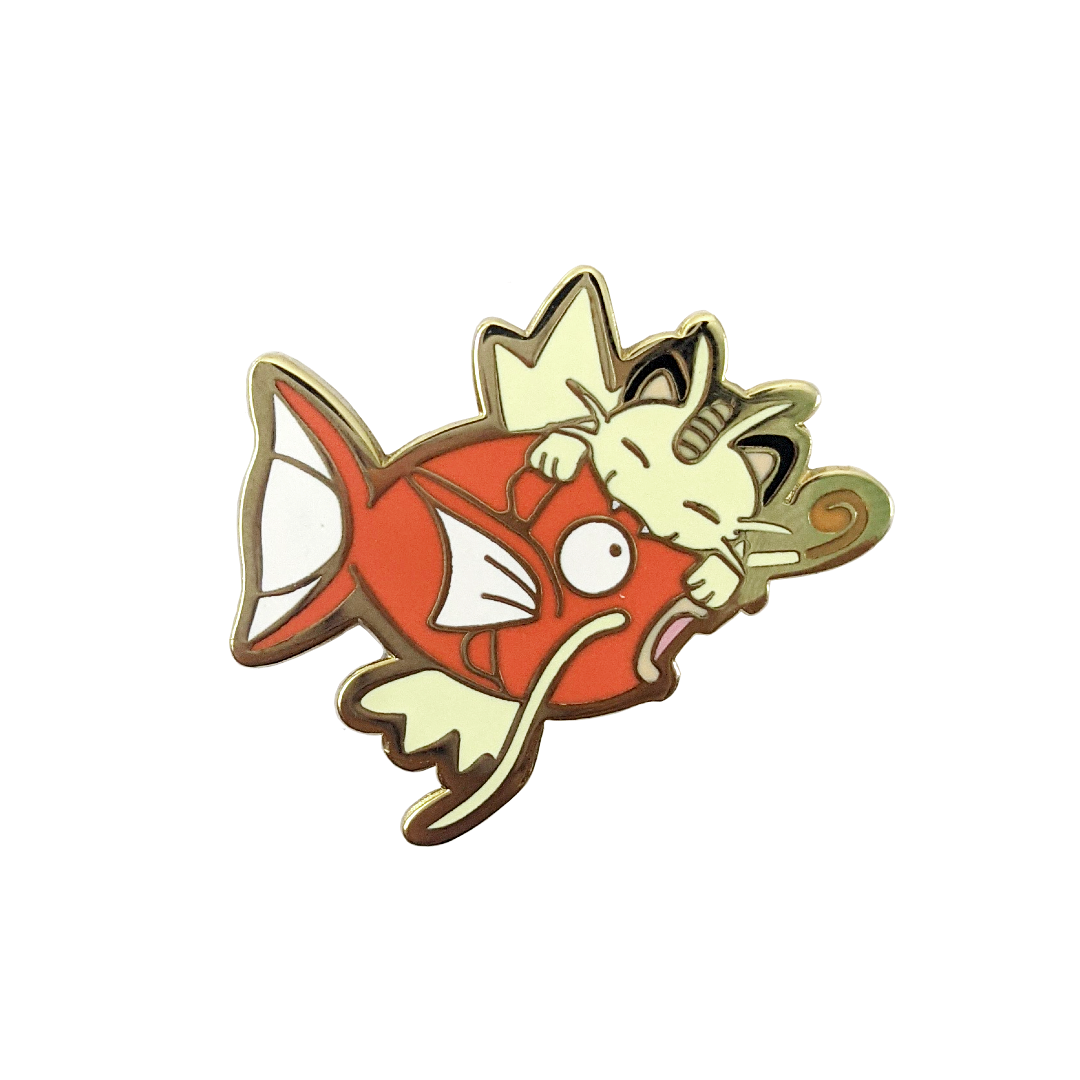 Cat and Fish Enamel Pin