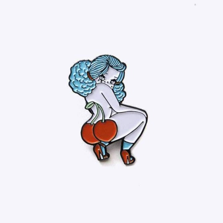 Cherry Bottom Enamel Pin