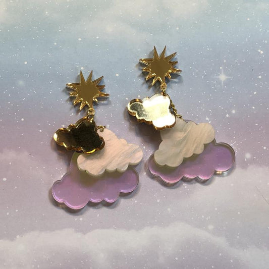 Cloud Acrylic Statement Earrings