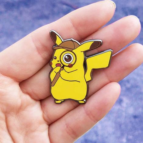Surprised Detective Pikachu Enamel Pin