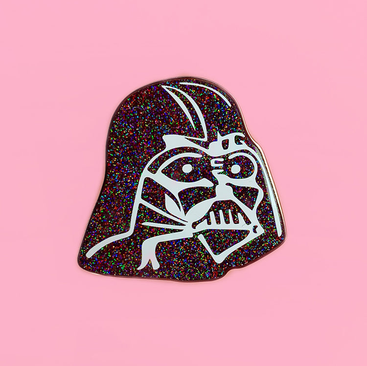 Rainbow Glitter Darth Enamel Pin