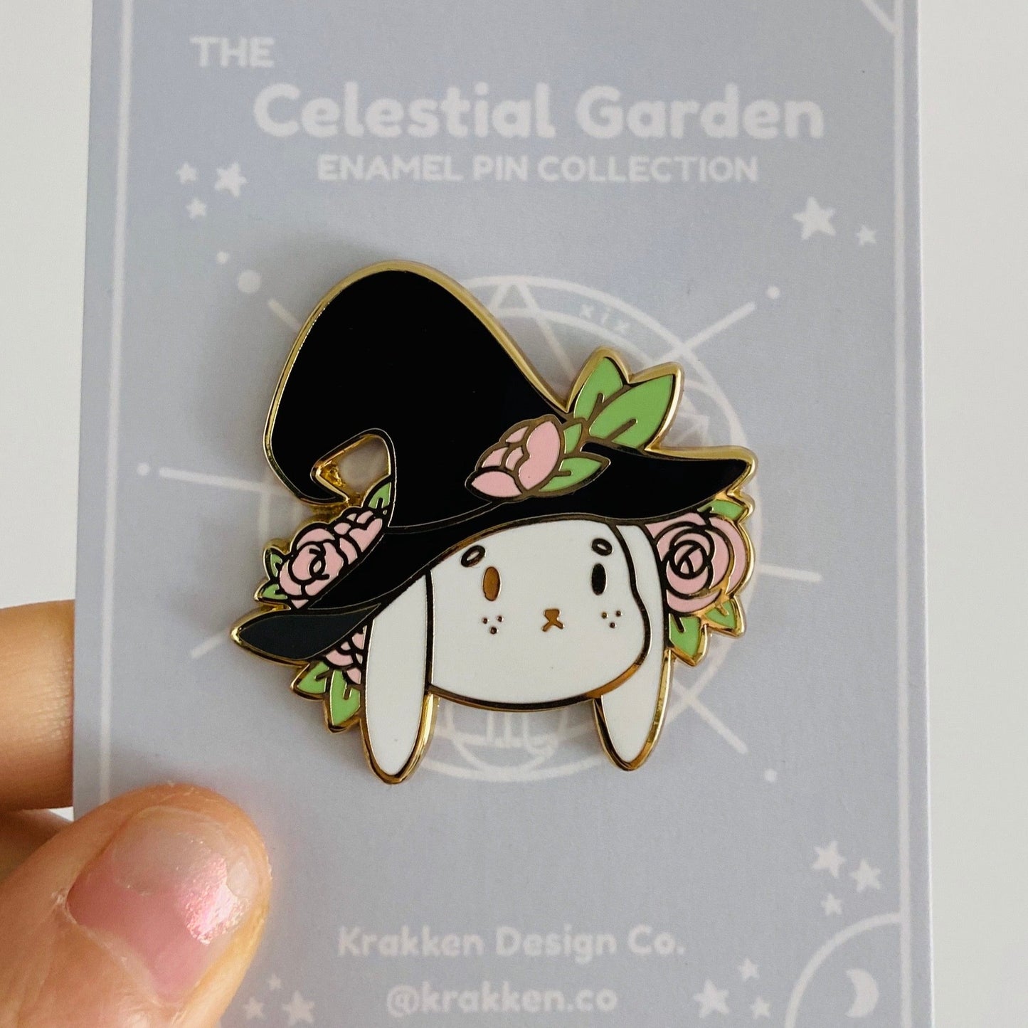 Floral Bun Enamel Pin