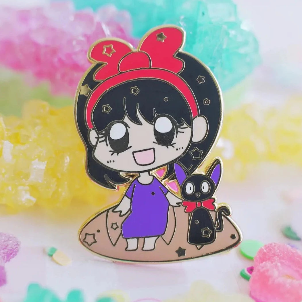 Kiki's Delivery Service Enamel Pin featuring Kiki and Gigi