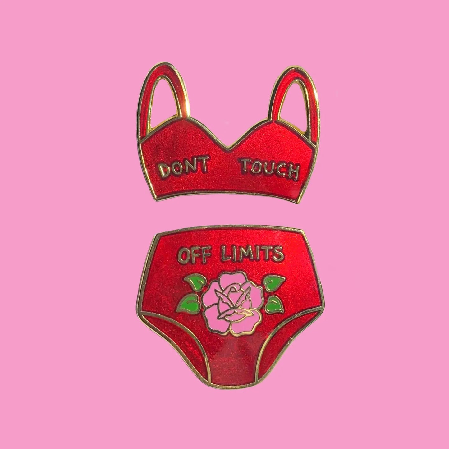 Red Lingerie Enamel Pin Set