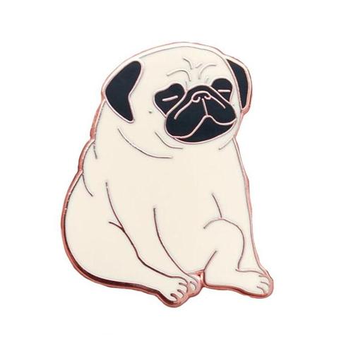 Relaxation Pug Enamel Pin (Fawn)