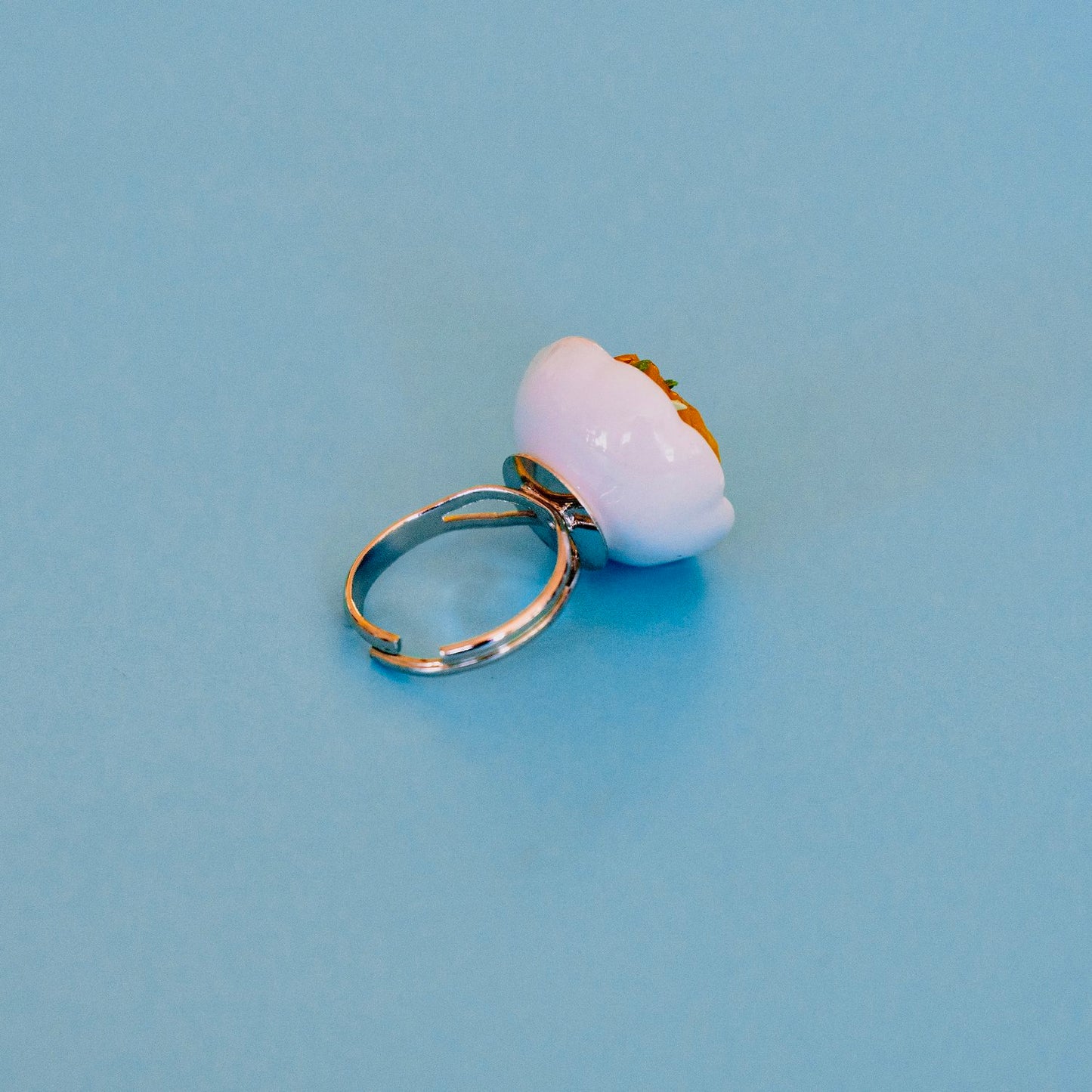 Pancit Canton Adjustable Ring (White Flower)