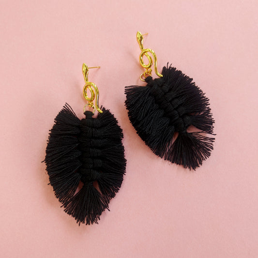 Culebra Black Tassel Earrings