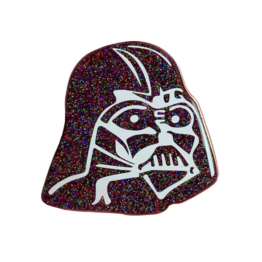 Rainbow Glitter Darth Enamel Pin