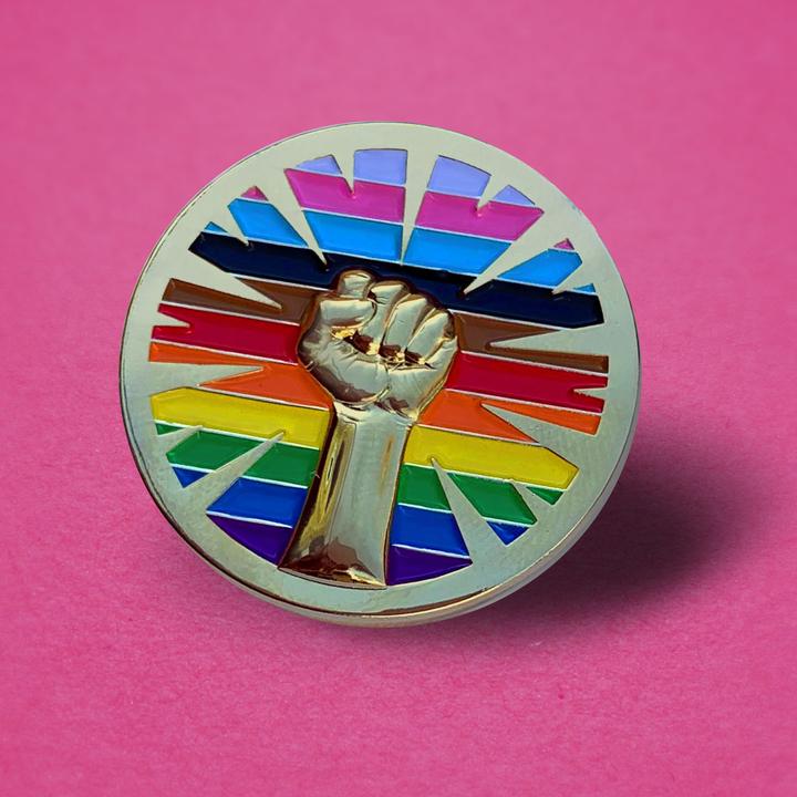 Inclusive Pride Resist Fist Enamel Pin