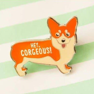Hey Corgeous Enamel Pin