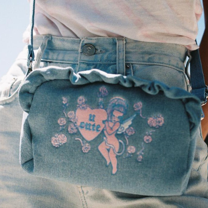 Hand Painted Denim Bag