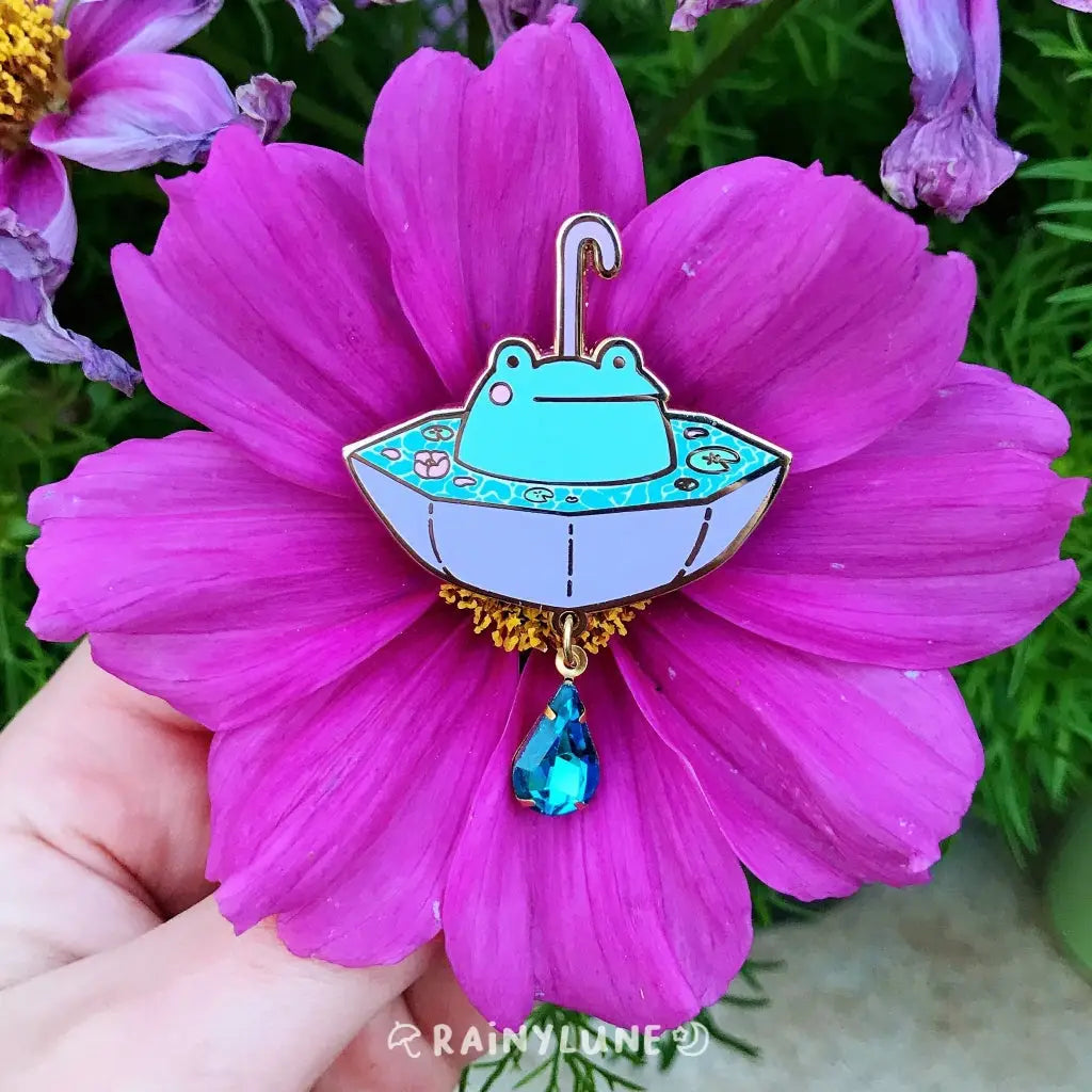 Umbrella Son the Frog Enamel Pin