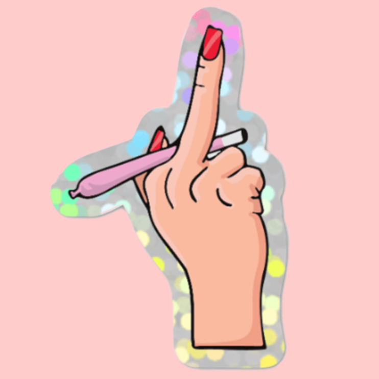 FU YT Glitter Sticker