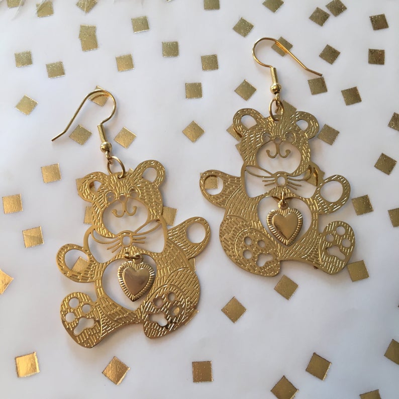 Teddy Bear Statement Earrings