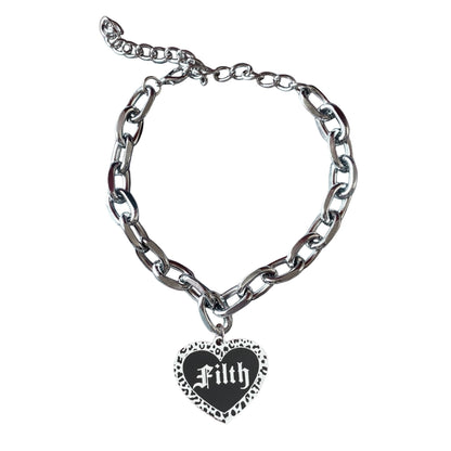 Goth Filth Heart Chain Choker
