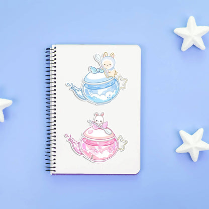 Sakura Bunny Teapot Sticker