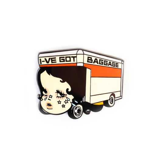 I've Got Baggage Enamel Pin by Valfre at stupidkitsch.com