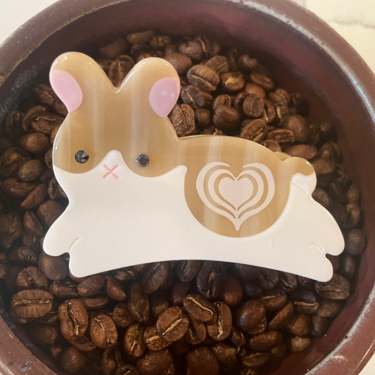 Latte Bunny Hair Claw