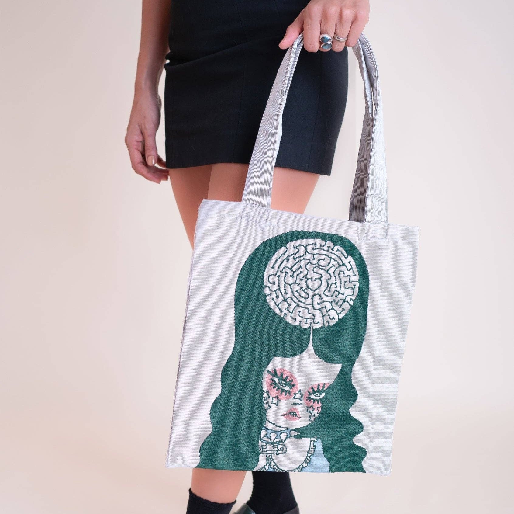 Maze Tote Bag by Valfre held by model