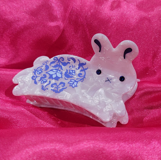 Porcelain Bunny Rabbit Hair Claw