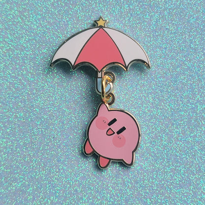 Kirby's Umbrella Enamel Pin