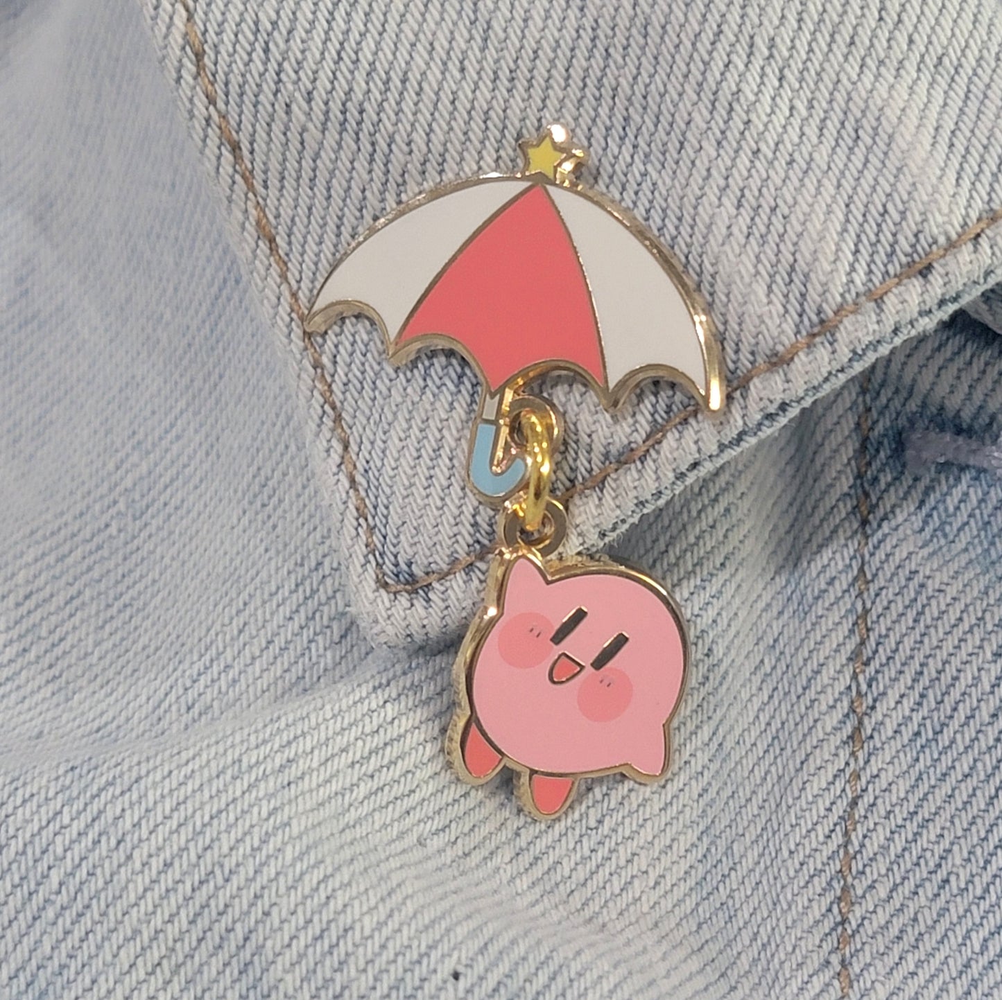 Kirby's Umbrella Enamel Pin