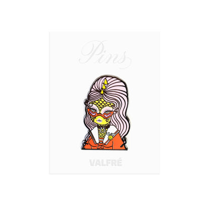 Reptilia Enamel Pin by Valfre on card packaging