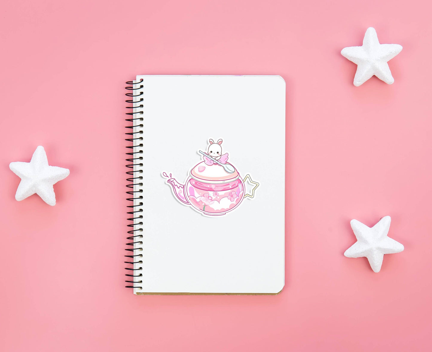 Sakura Bunny Teapot Sticker