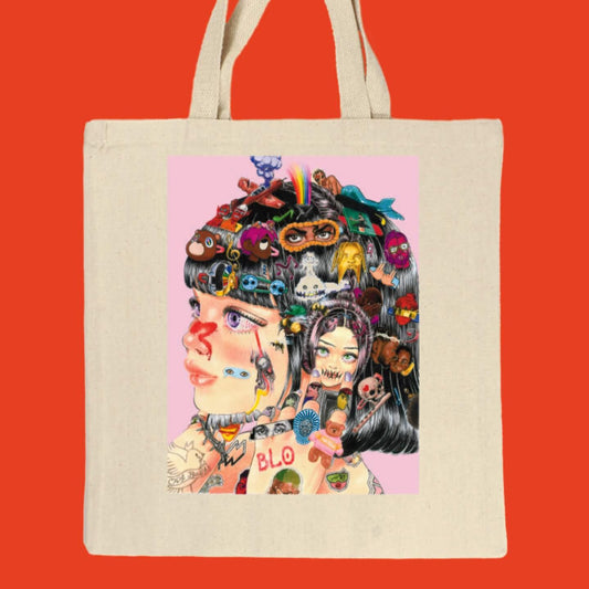 Popkiller Artist Series Cogumeli Music Obsession Tote Bag: Natural