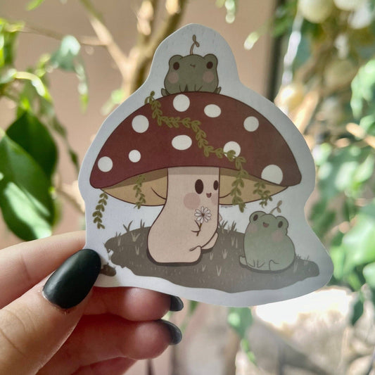 Mushroom and Frog Talking Sticker