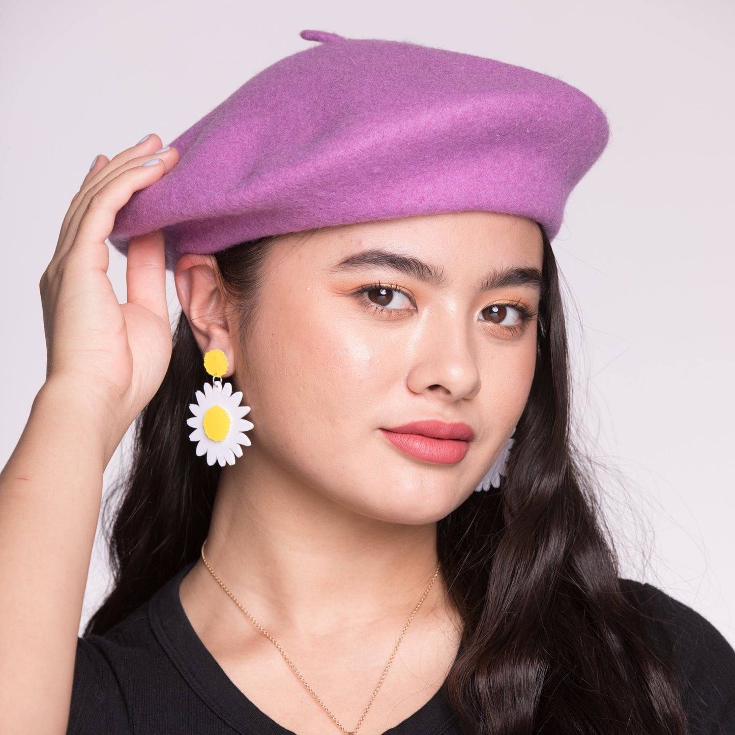 Lavender Wool Beret - $20