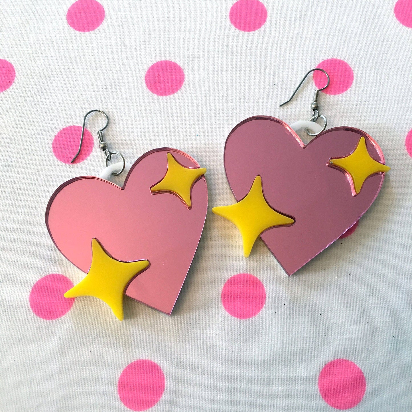 Sparkly Heart Emoji Earrings