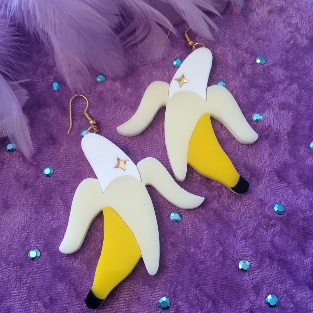 Banana Acrylic Statement Earrings