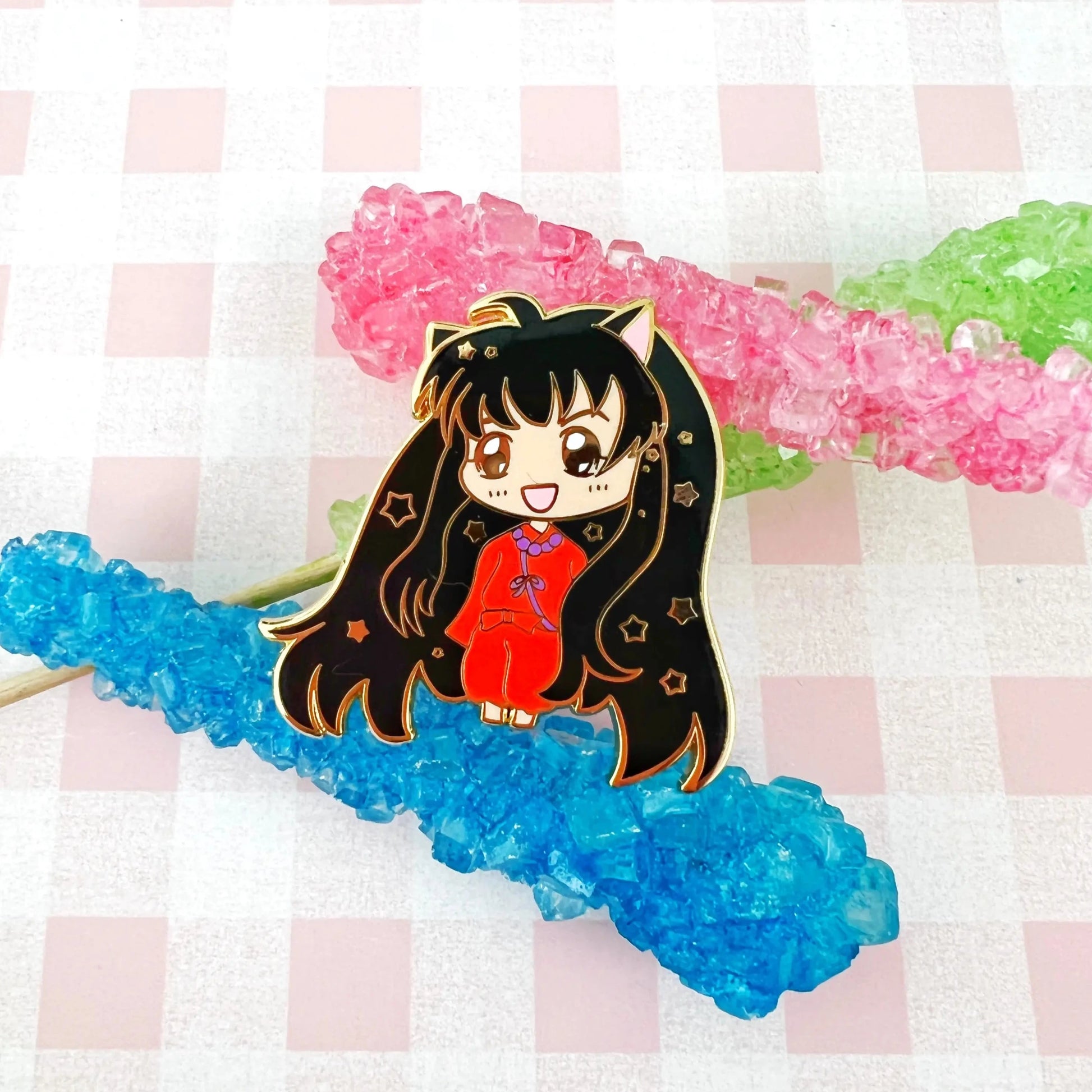 Black Hair Inuyasha Enamel Pin