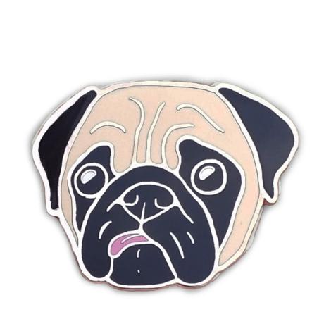 Concerned Pug Enamel Pin (Fawn)