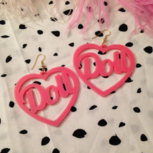 Load image into Gallery viewer, Pink Acrylic Doll Statement Earrings
