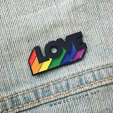 Load image into Gallery viewer, LGBT Love Rainbow Enamel Pin
