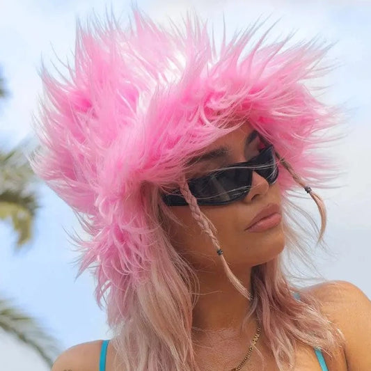 Chihuahua Super Fluff Faux Fur Hat (Pink)