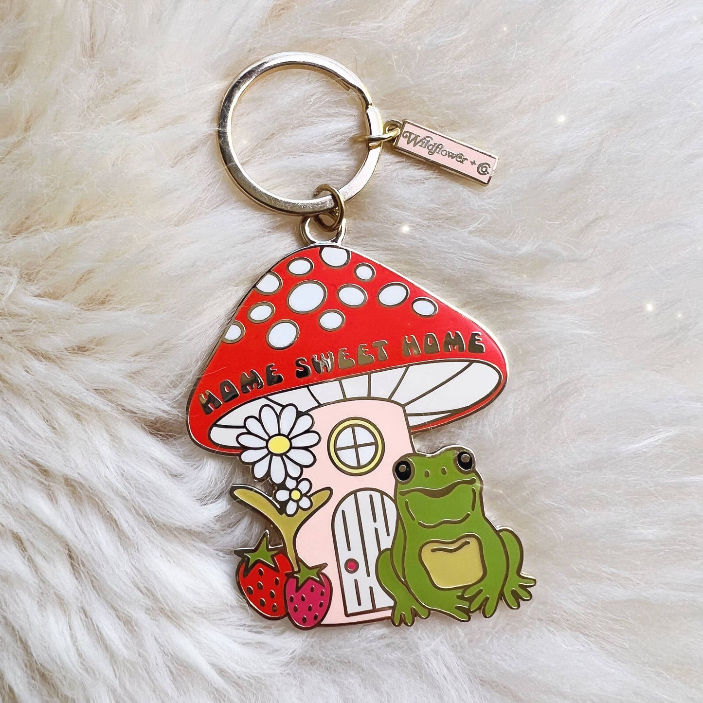 Home Sweet Home Frog & Mushroom Keychain