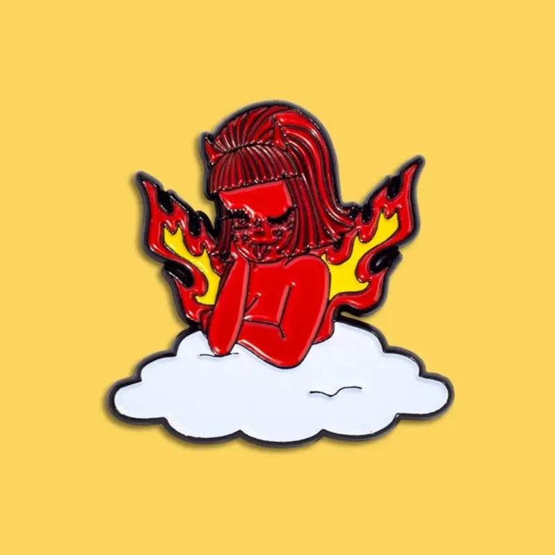 Heaven Can Wait Enamel Pin by Valfre at stupidkitsch.com